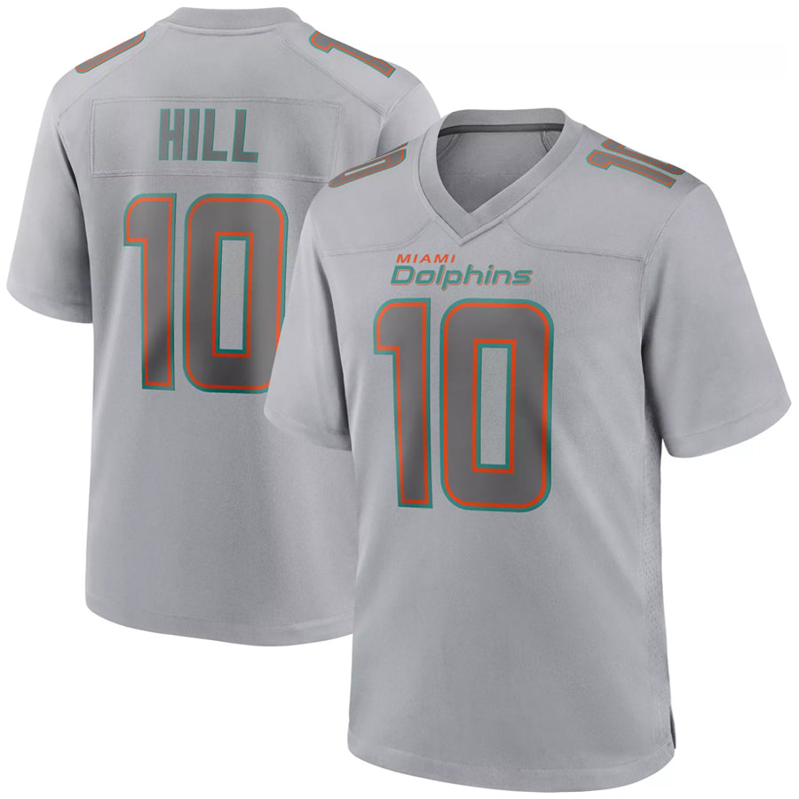 Tlead M.Dolphins #10 Tyreek Hill Player Grey Atmosphere Fashion Stitched Jerseys