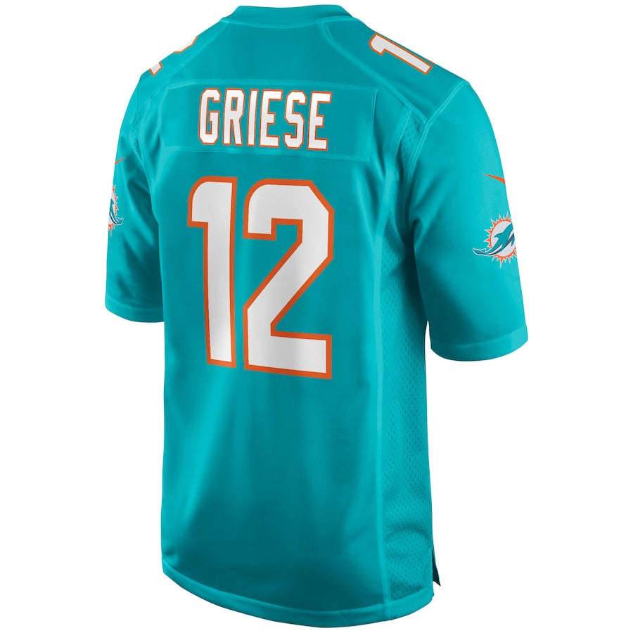 Tlead M.Dolphins #12 Bob Griese Player Aqua Game Stitched Jerseys