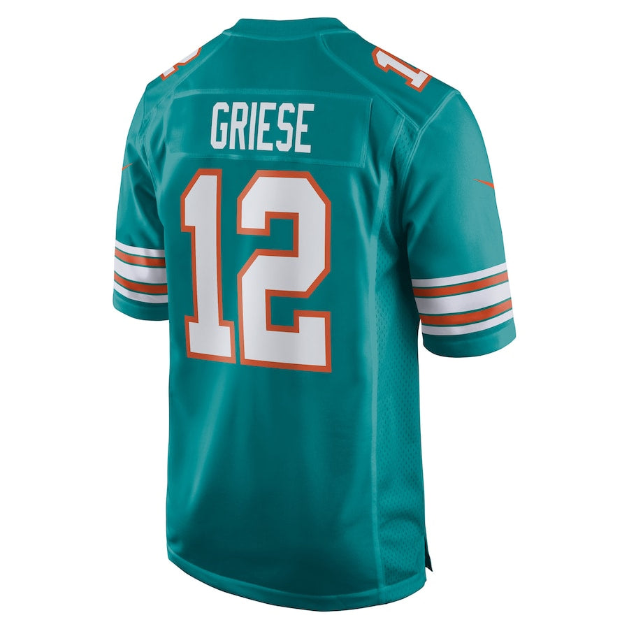 Tlead M.Dolphins #12 Bob Griese Player Aqua Home Game Stitched Jerseys