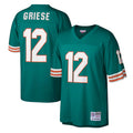 Tlead M.Dolphins #12 Bob Griese Player Mitchell & Ness Aqua Legacy Replica Stitched Jerseys