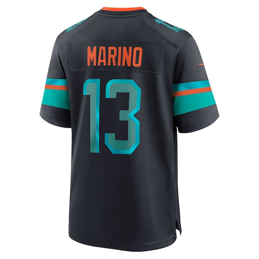 Tlead M.Dolphins #13 Dan Marino Player Blue Rivalries Collection Game Stitched Jerseys