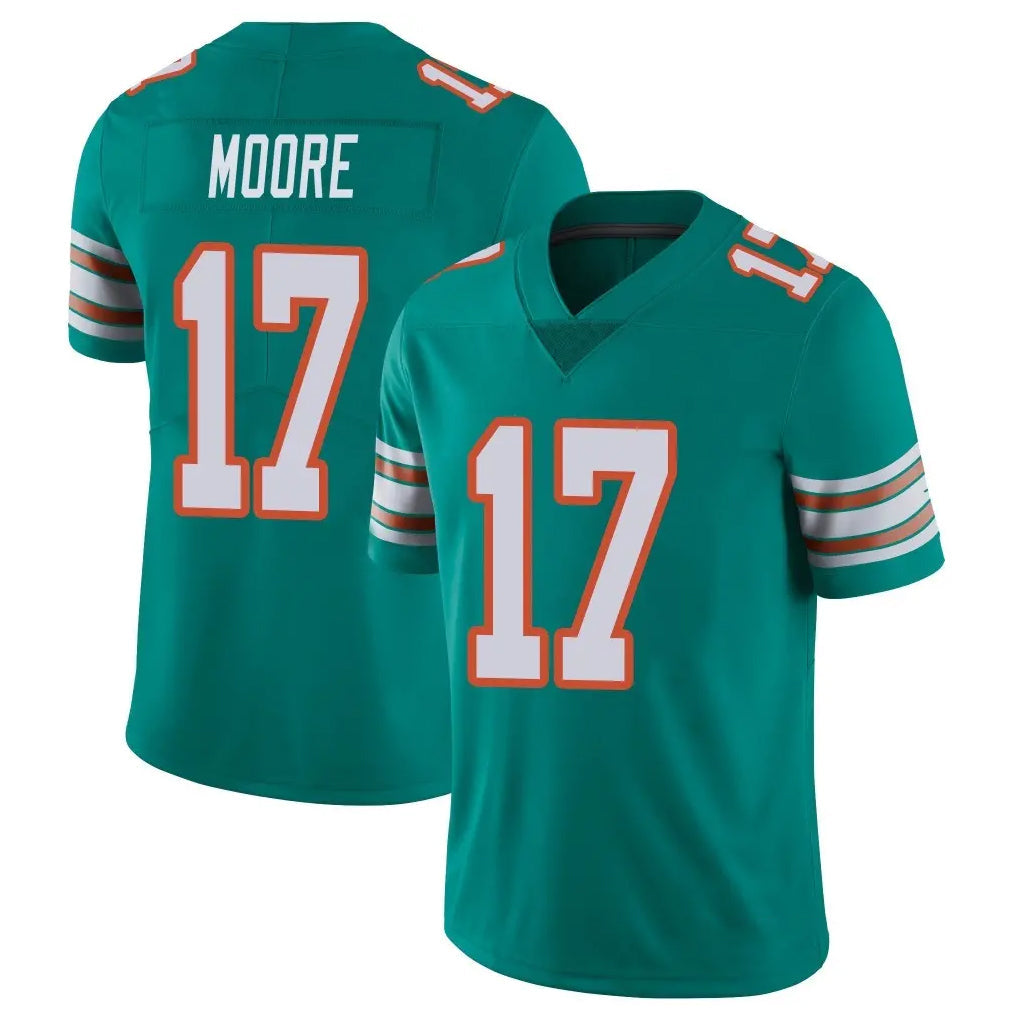 Tlead M.Dolphins #17 Trey Moore Player Aqua Limited Alternate Vapor Untouchable Home Game Stitched Jerseys