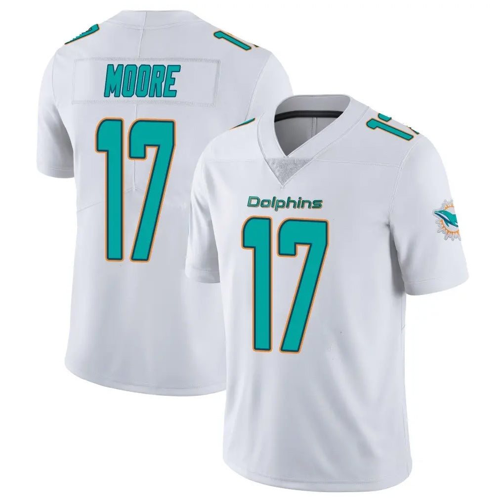 Tlead M.Dolphins #17 Trey Moore Player White Limited Vapor Untouchable Home Game Stitched Jerseys