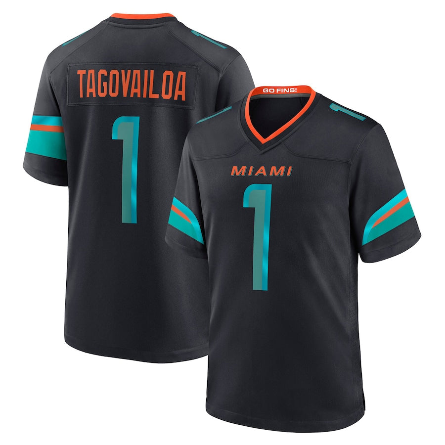 Tlead M.Dolphins #1 Tua Tagovailoa Player Blue Rivalries Collection Game Stitched Jersey