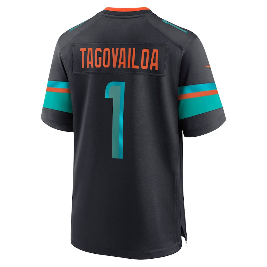 Tlead M.Dolphins #1 Tua Tagovailoa Player Blue Rivalries Collection Game Stitched Jerseys