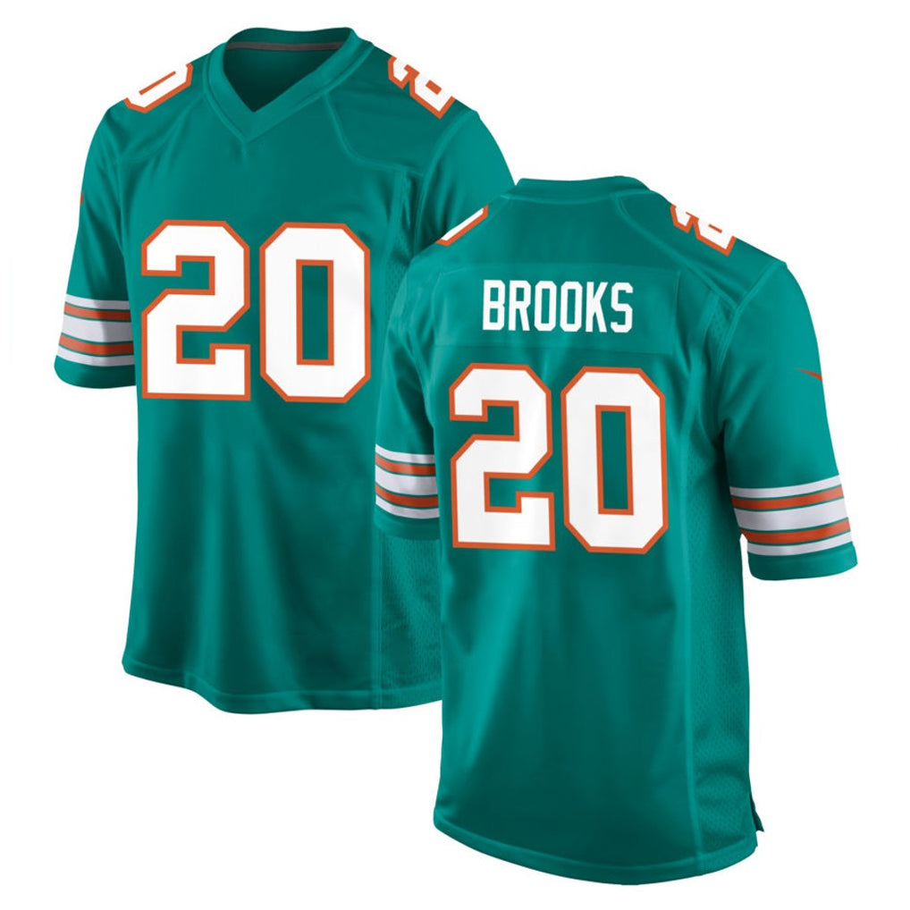 Tlead M.Dolphins #20 Jordyn Brooks Player Aqua Alternate Home Game Stitched Jerseys