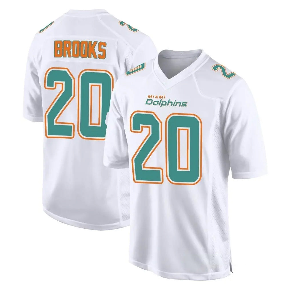 Tlead M.Dolphins #20 Jordyn Brooks Player White Fashion Home Game Stitched Jerseys