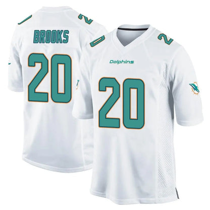 Tlead M.Dolphins #20 Jordyn Brooks Player White Home Game Stitched Jerseys