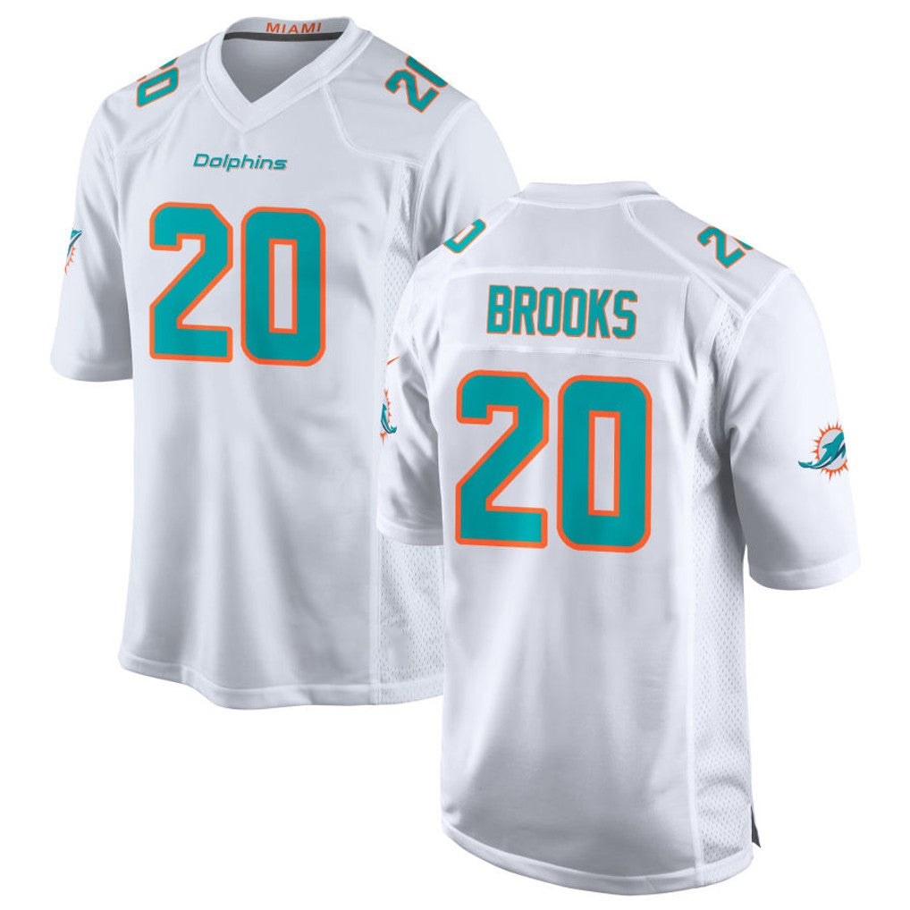 Tlead M.Dolphins #20 Jordyn Brooks Player White Limited Home Game Stitched Jerseys