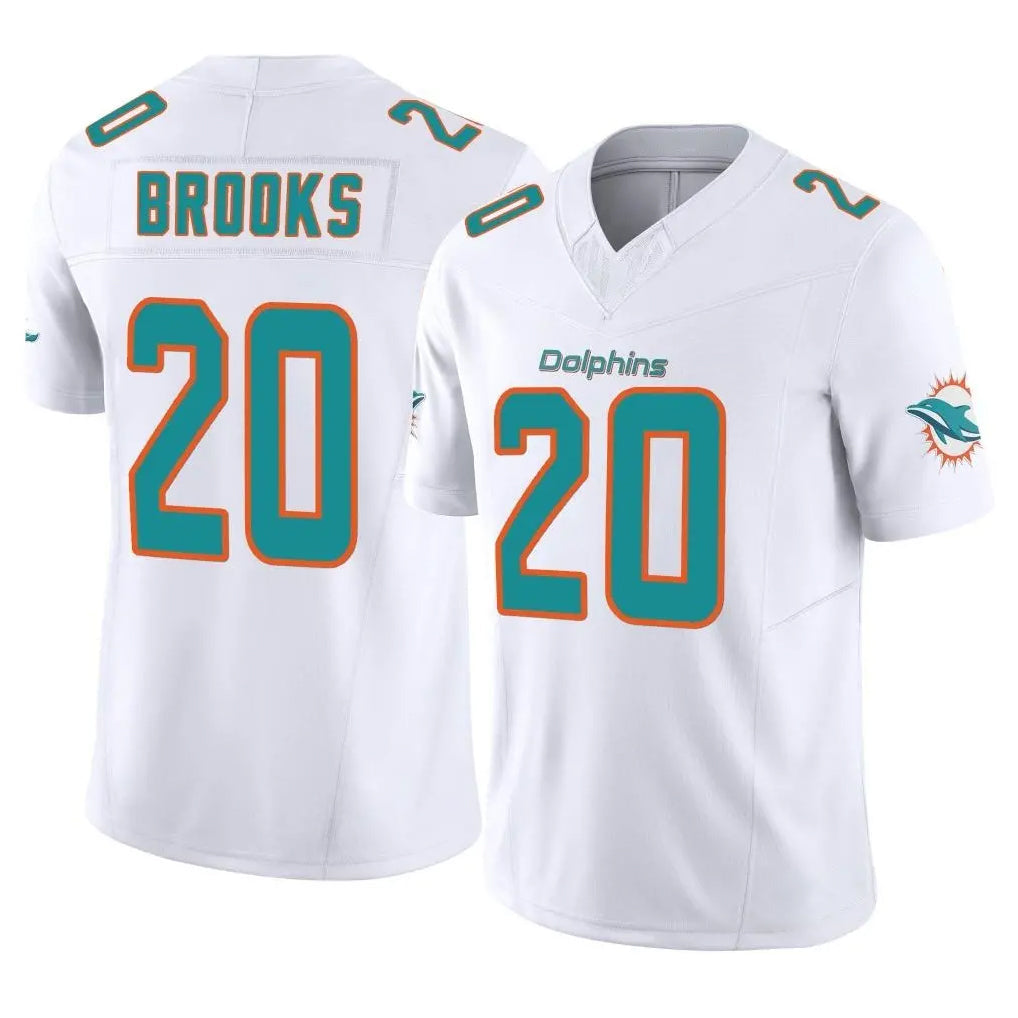 Tlead M.Dolphins #20 Jordyn Brooks Player White Limited Vapor F.U.S.E. Home Game Stitched Jerseys