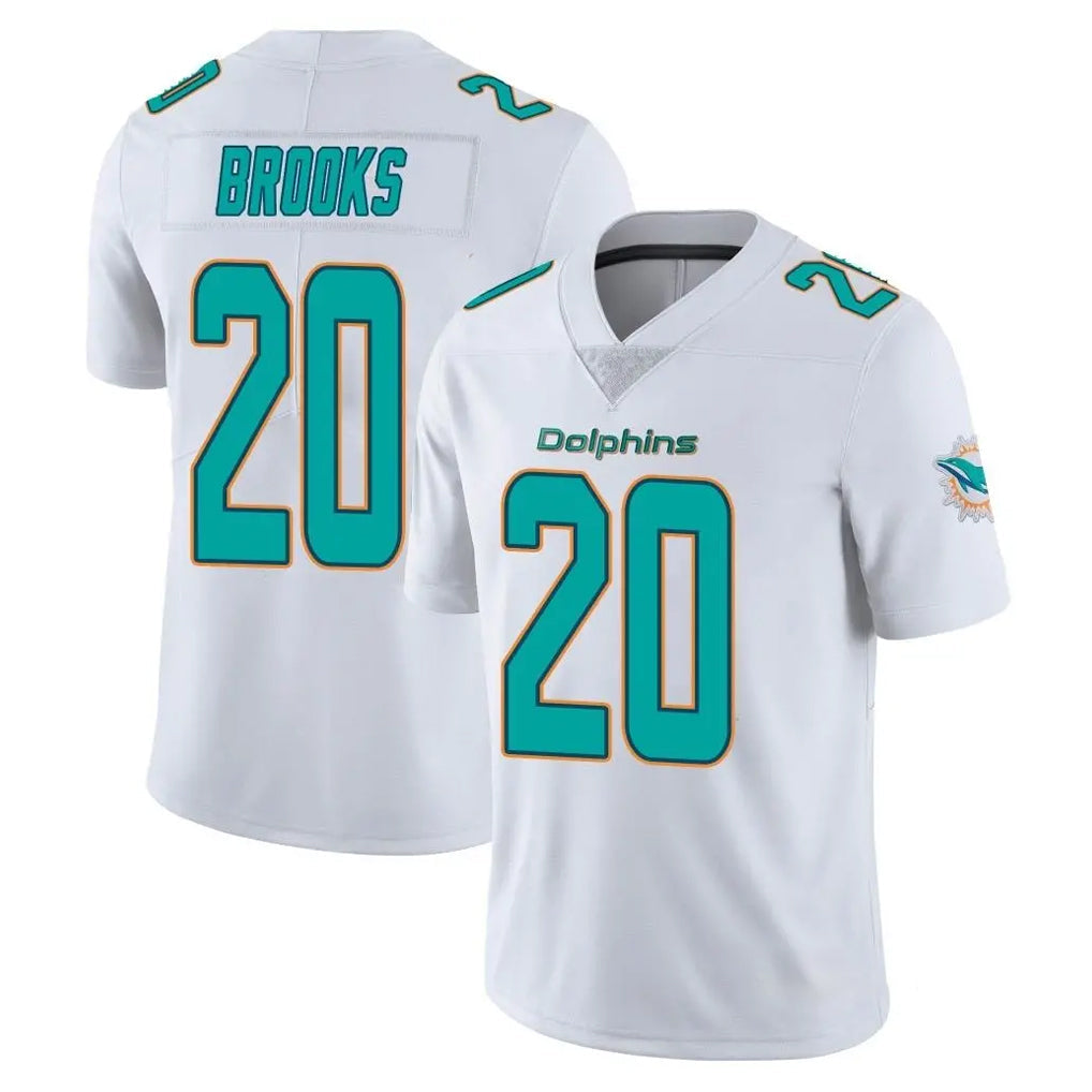 Tlead M.Dolphins #20 Jordyn Brooks Player White Limited Vapor Untouchable Home Game Stitched Jerseys