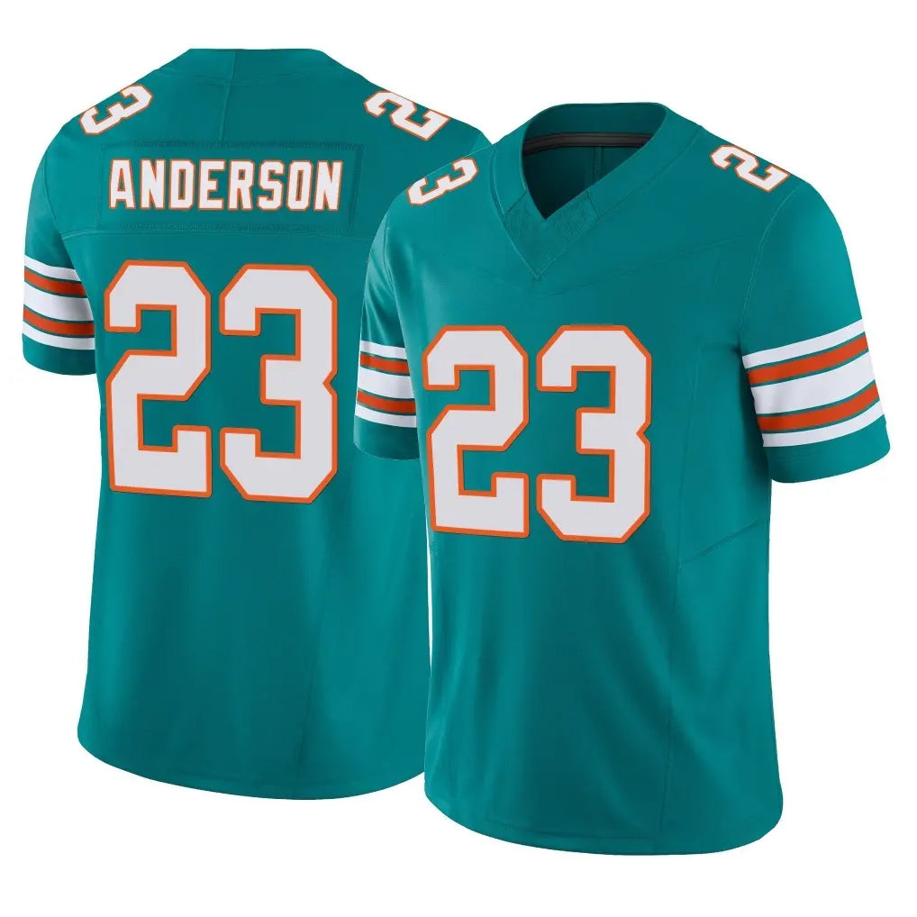Tlead M.Dolphins #23 Zayne Anderson Player Aqua Limited Alternate Vapor F.U.S.E. Home Game Stitched Jerseys