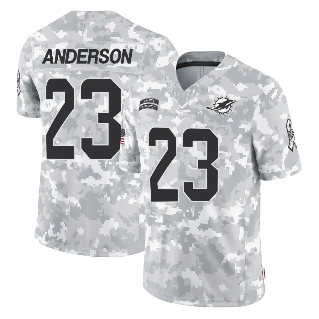 Tlead M.Dolphins #23 Zayne Anderson Player Arctic Camo Salute To Service Limited Game Stitched Jerseys