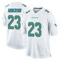 Tlead M.Dolphins #23 Zayne Anderson Player White Home Game Stitched Jerseys