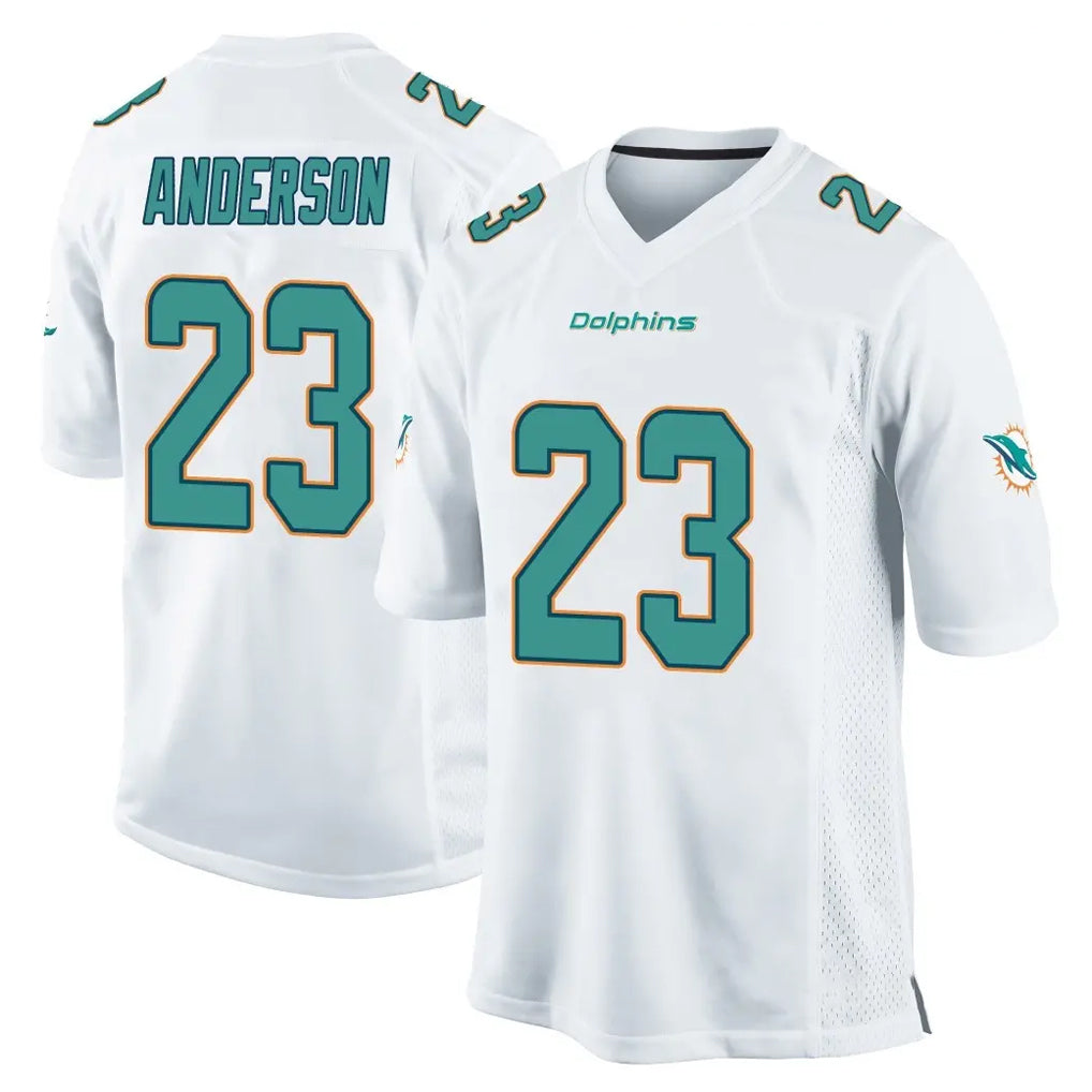 Tlead M.Dolphins #23 Zayne Anderson Player White Home Game Stitched Jerseys