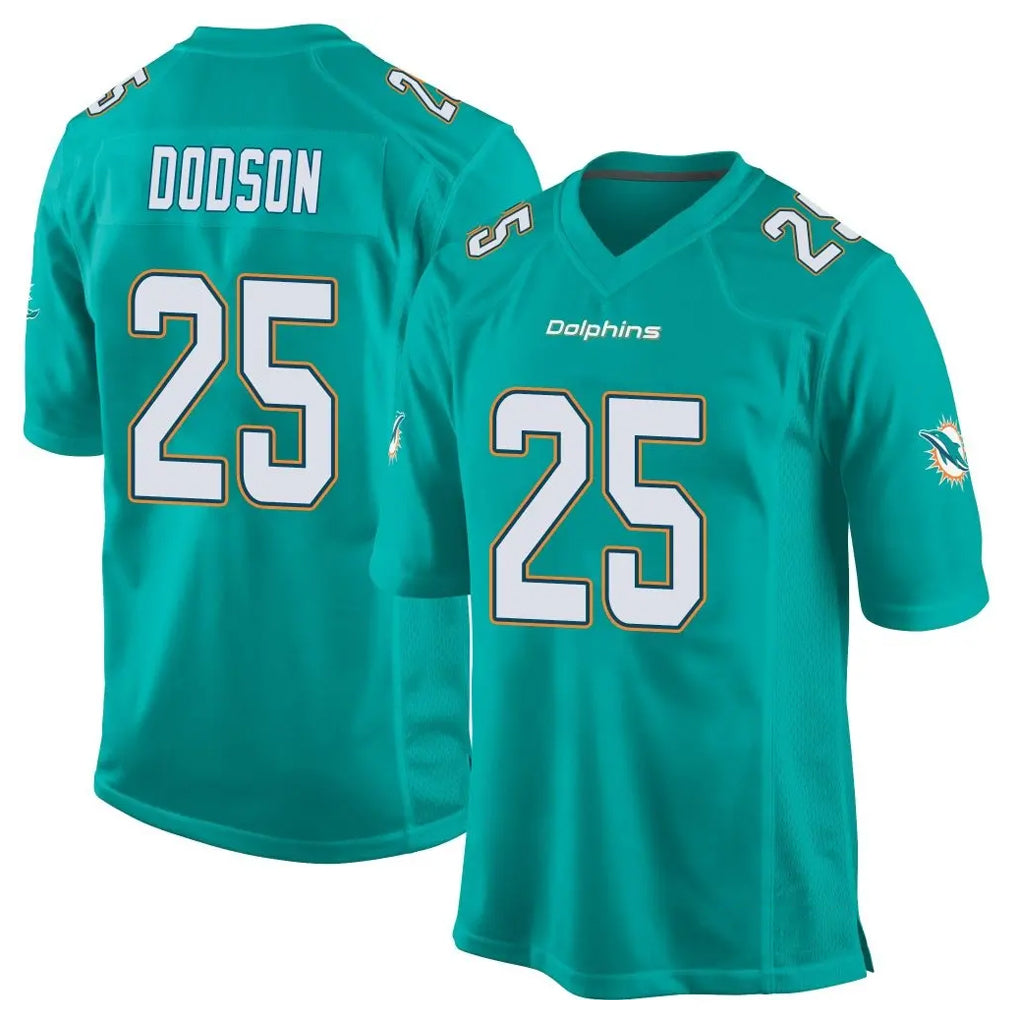Tlead M.Dolphins #25 Tyrel Dodson Player Aqua Team Color Home Game Stitched Jerseys