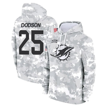 Tlead M.Dolphins #25 Tyrel Dodson Player Arctic Camo Salute to Service Hoodies Limited Game Stitched Jerseys