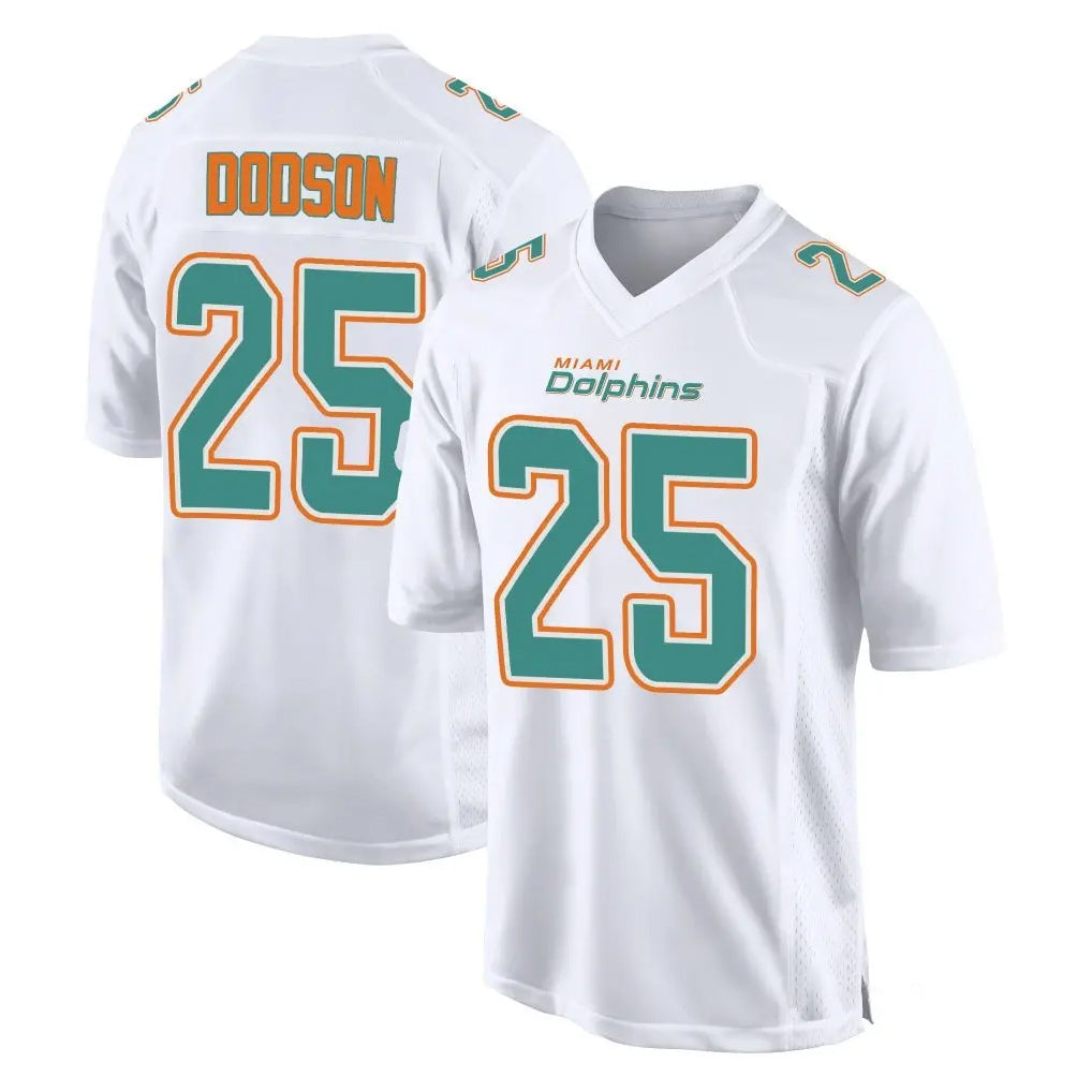 Tlead M.Dolphins #25 Tyrel Dodson Player White Fashion Home Game Stitched Jerseys