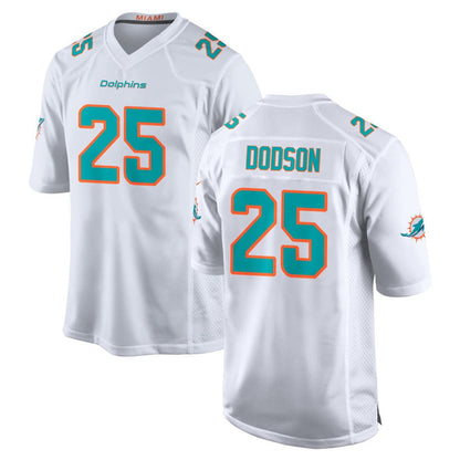 Tlead M.Dolphins #25 Tyrel Dodson Player White Limited Home Game Stitched Jerseys