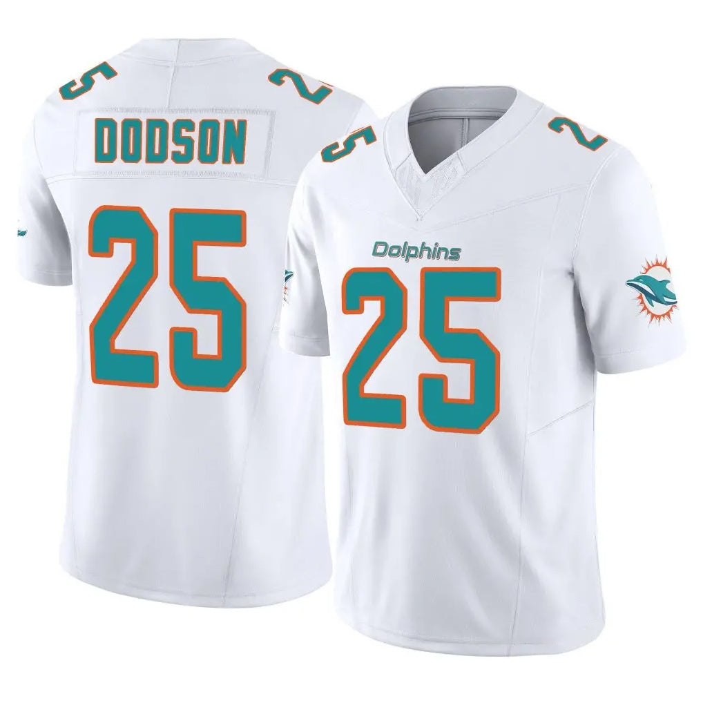 Tlead M.Dolphins #25 Tyrel Dodson Player White Limited Vapor F.U.S.E. Home Game Stitched Jerseys