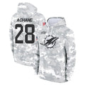 Tlead M.Dolphins #28 De'Von Achane Player Arctic Camo Salute to Service Hoodies Limited Game Stitched Jerseys