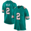 Tlead M.Dolphins #2 Malik Willis Player Aqua Alternate Home Game Stitched Jerseys