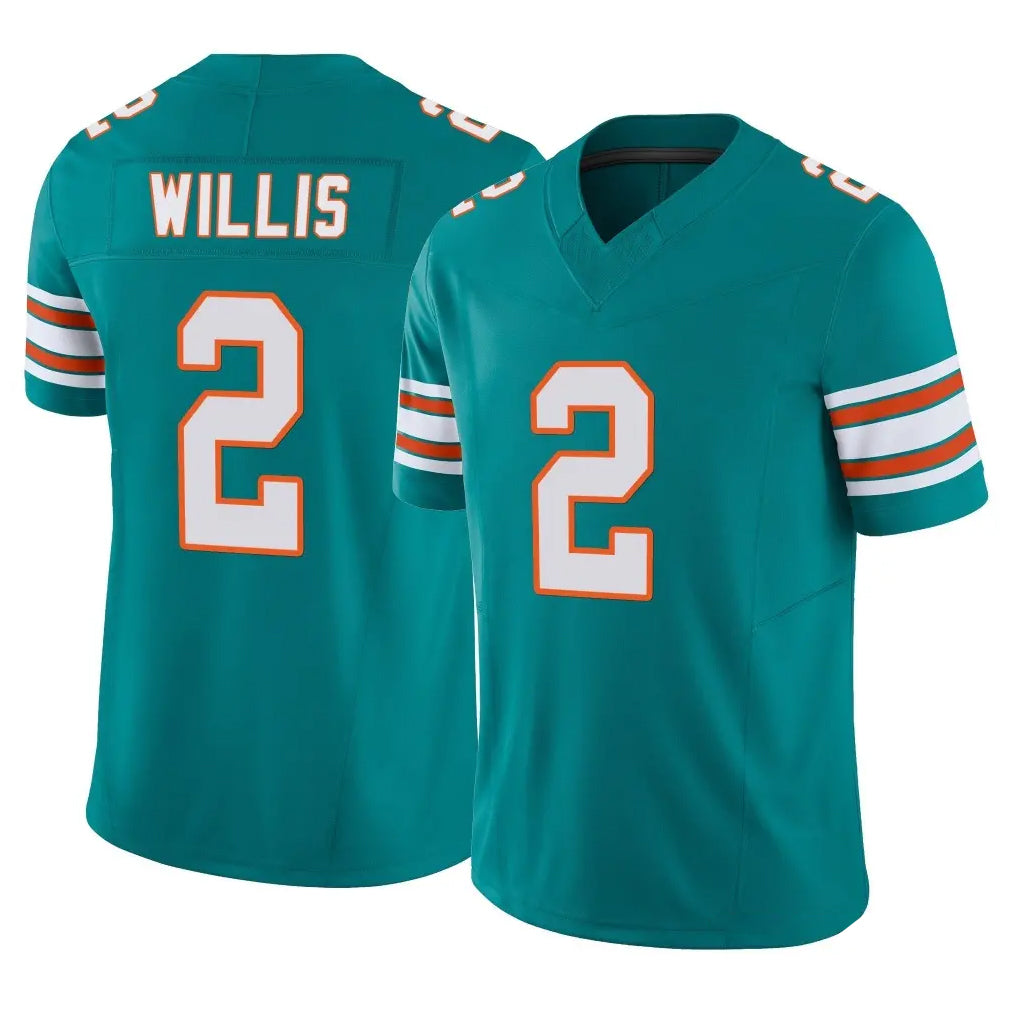 Tlead M.Dolphins #2 Malik Willis Player Aqua Limited Alternate Vapor F.U.S.E. Home Game Stitched Jerseys