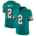 Tlead M.Dolphins #2 Malik Willis Player Aqua Limited Alternate Vapor Untouchable Home Game Stitched Jerseys