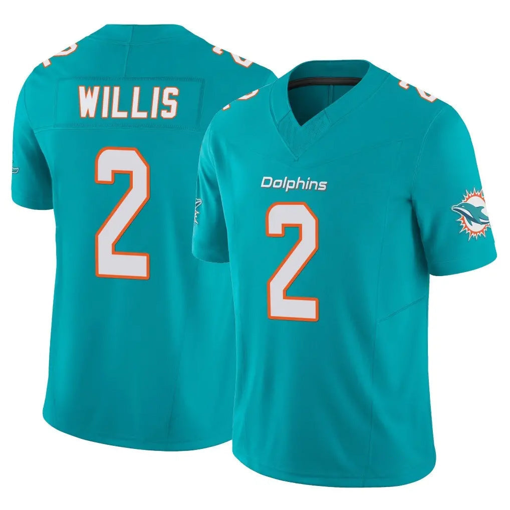 Tlead M.Dolphins #2 Malik Willis Player Aqua Limited Vapor F.U.S.E. Home Game Stitched Jerseys