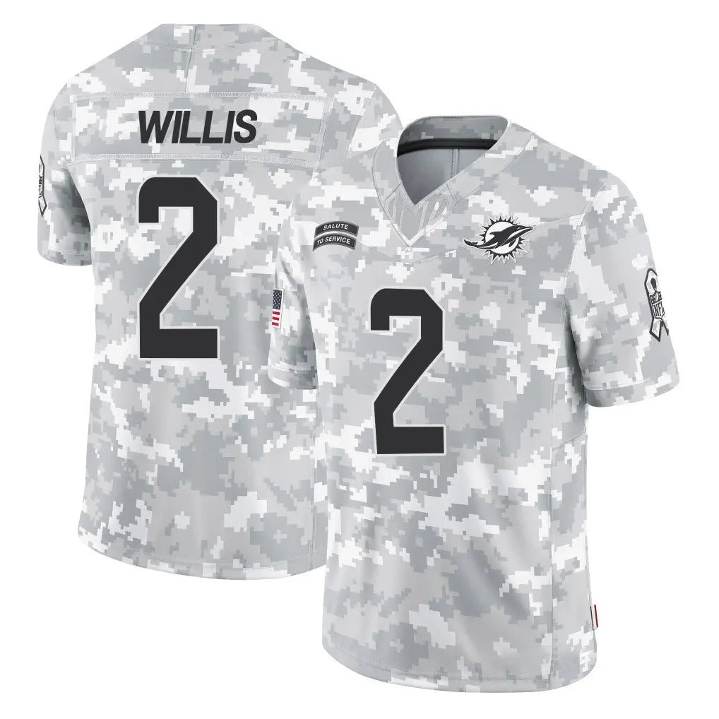 Tlead M.Dolphins #2 Malik Willis Player Arctic Camo Salute To Service Limited Game Stitched Jerseys