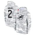 Tlead M.Dolphins #2 Malik Willis Player Arctic Camo Salute to Service Hoodies Limited Game Stitched Jerseys