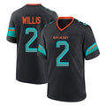 Tlead M.Dolphins #2 Malik Willis Player Black Pitch Rivalries Collection Home Game Stitched Jerseys