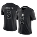 Tlead M.Dolphins #2 Malik Willis Player Black Reflective Limited Game Stitched Jerseys