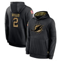 Tlead M.Dolphins #2 Malik Willis Player Black Salute to Service Hoodies Limited Game Stitched Jerseys