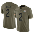 Tlead M.Dolphins #2 Malik Willis Player Olive Salute To Service Limited Stitched Jerseys