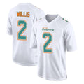 Tlead M.Dolphins #2 Malik Willis Player White Fashion Home Game Stitched Jerseys