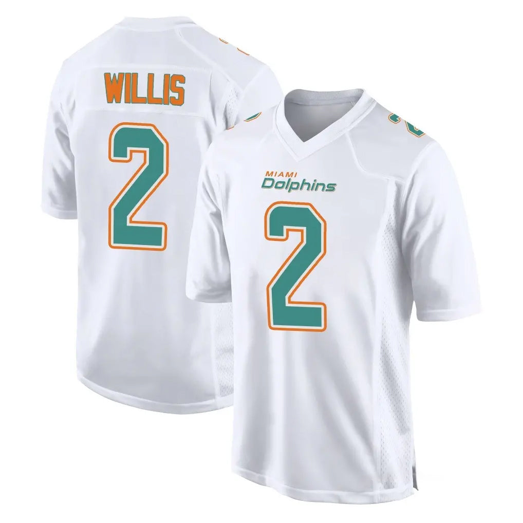Tlead M.Dolphins #2 Malik Willis Player White Fashion Home Game Stitched Jerseys