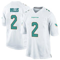 Tlead M.Dolphins #2 Malik Willis Player White Home Game Stitched Jerseys