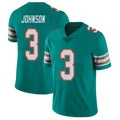Tlead M.Dolphins #3 Chris Johnson Player Aqua Limited Alternate Vapor Untouchable Home Game Stitched Jerseys