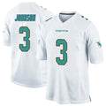 Tlead M.Dolphins #3 Chris Johnson Player White Home Game Stitched Jerseys