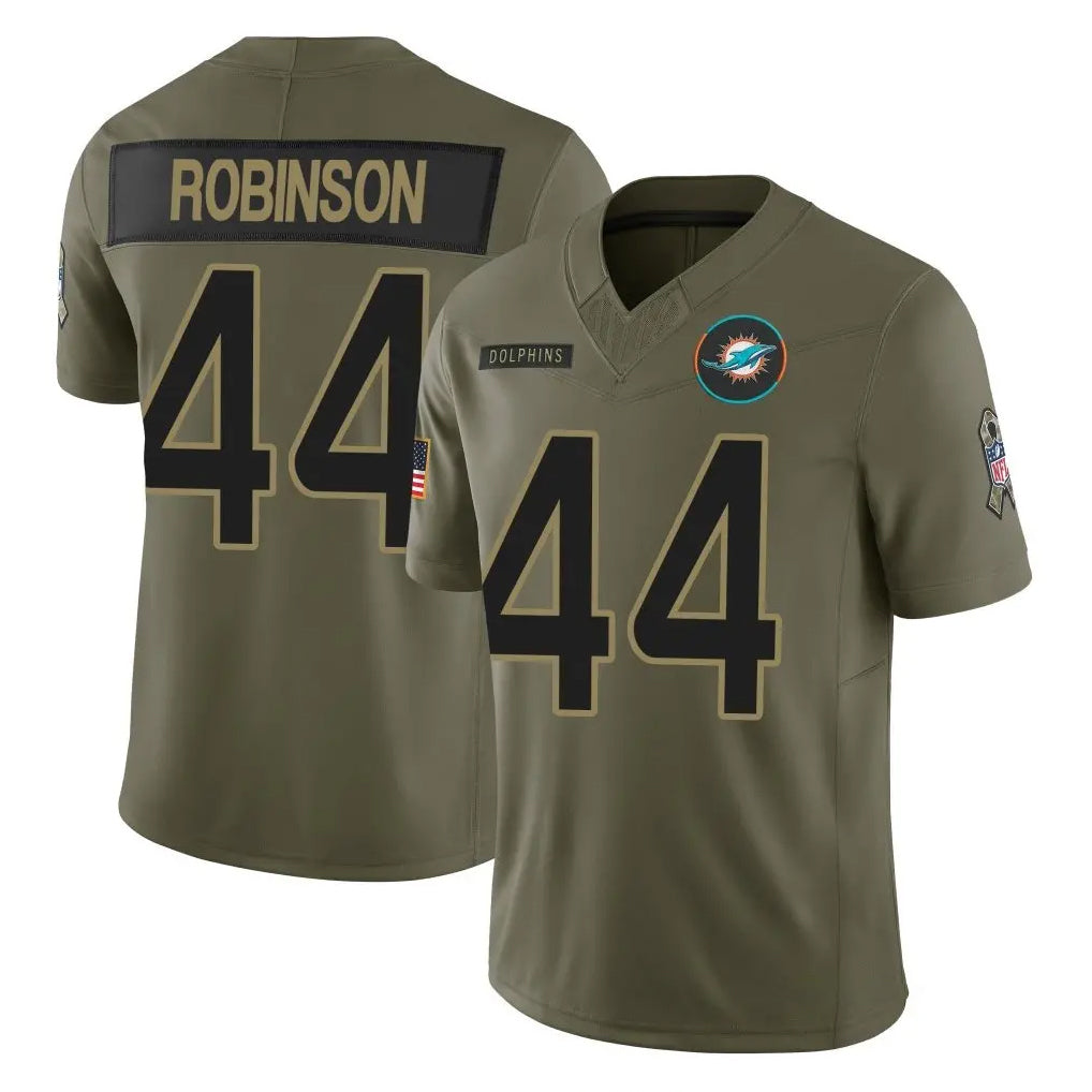 Tlead M.Dolphins #44 Chop Robinson Player Olive 2025 Salute To Service Limited Game Stitched Jerseys