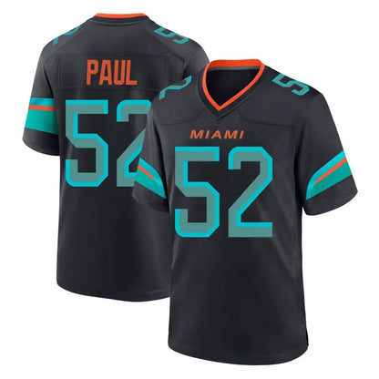 Tlead M.Dolphins #52 Patrick Paul Player Black Pitch Rivalries Collection Home Game Stitched Jerseys