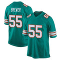 Tlead M.Dolphins #55 Aaron Brewer Player Aqua Alternate Home Game Stitched Jerseys