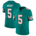 Tlead M.Dolphins #5 Jaylen Wright Player Aqua Limited Alternate Vapor Untouchable Home Game Stitched Jerseys