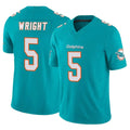 Tlead M.Dolphins #5 Jaylen Wright Player Aqua Limited Vapor F.U.S.E. Home Game Stitched Jerseys