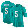 Tlead M.Dolphins #5 Jaylen Wright Player Aqua Team Color Home Game Stitched Jerseys