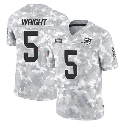 Tlead M.Dolphins #5 Jaylen Wright Player Arctic Camo Salute To Service Limited Game Stitched Jerseys