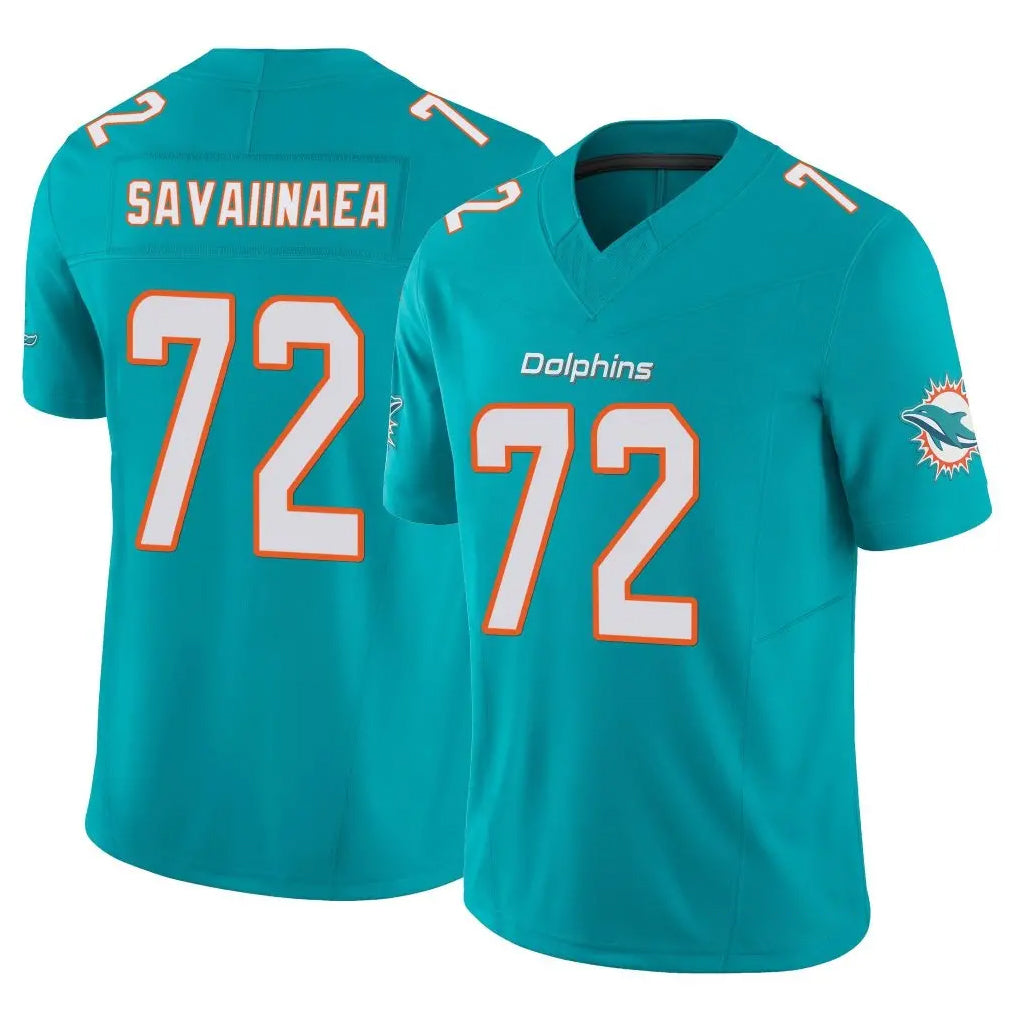 Tlead M.Dolphins #72 Jonah Savaiinaea Player Aqua Limited Vapor F.U.S.E. Home Game Stitched Jerseys