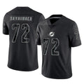 Tlead M.Dolphins #72 Jonah Savaiinaea Player Black Reflective Limited Game Stitched Jerseys
