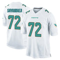 Tlead M.Dolphins #72 Jonah Savaiinaea Player White Home Game Stitched Jerseys